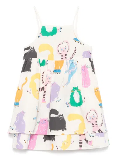 Stella Mccartney Kids' Illustration-print Dress In Cream