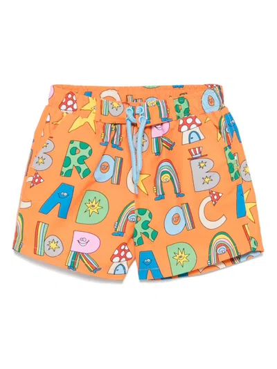 Stella Mccartney Babies' Illustration-print Swim Shorts In Orange