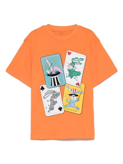 Stella Mccartney Kids' Illustration-print T-shirt In Orange