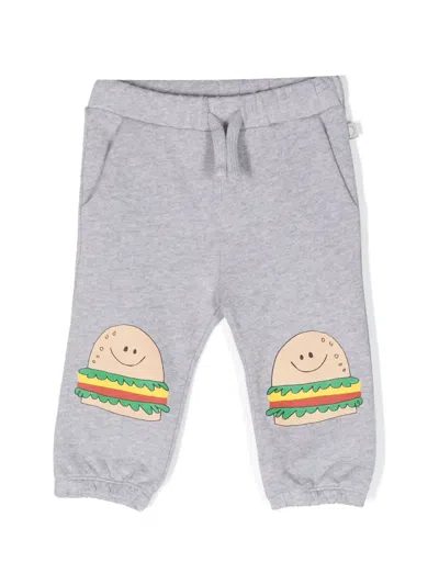 Stella Mccartney Babies' Illustration Style-printed Track Pants In Grigio Medio Mel.