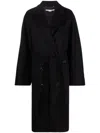 Stella Mccartney Double-breasted Belted Mid-length Coat In Black