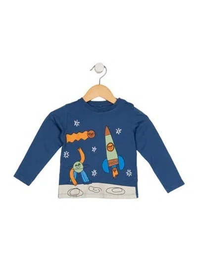 Pre-owned Stella Mccartney Babies' Infant Boys Pattern Printed Long Sleeve Shirt In Blue