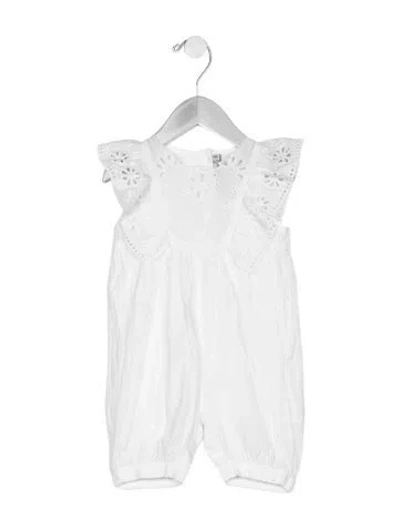 Pre-owned Stella Mccartney Babies' Infant Girls Eyelet Romper In White