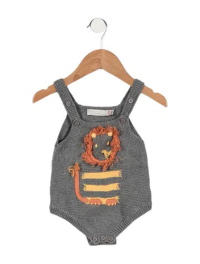 Pre-owned Stella Mccartney Babies' Infant Girls' Fringe Knit One-piece In Grey