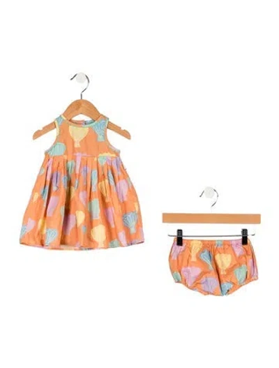Pre-owned Stella Mccartney Babies' Infants Girls' Seashell Pattern Dress Set In Orange