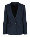 Stella Mccartney Single-breasted Flap Pocket Blazer In Blue