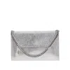 Stella Mccartney Falabella Metallic Finish Shoulder Bag In Silver