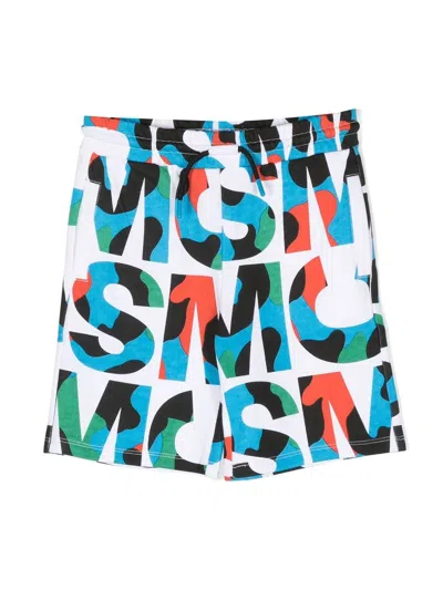 Stella Mccartney Kids' Initial-print Shorts In White