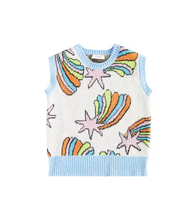 Stella Mccartney Kids' Intarsia Sweater Vest In Multicoloured