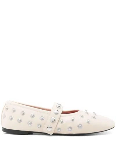 Stella Mccartney Ivory Ballerina Flats Embellished