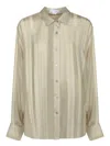 Stella Mccartney Oversized Sheer Striped Panelled Shirt In Neutral