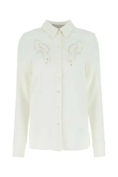 Stella Mccartney Ivory Stretch Viscose Shirt In White