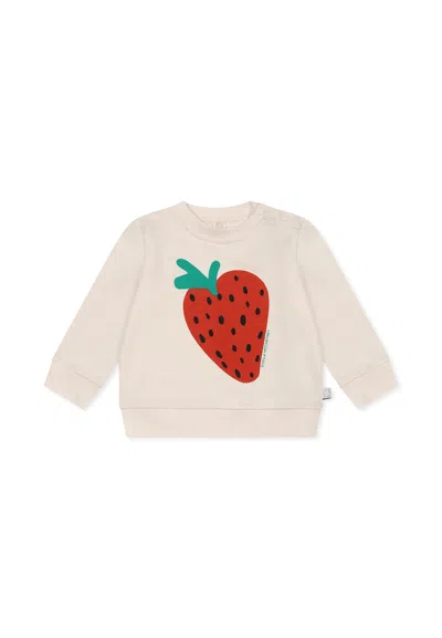 Stella Mccartney Ivory Sweatshirt For Baby Girl With Strawberry