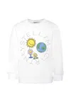 Stella Mccartney Ivory Sweatshirt For Kids With Sun And Earth In White