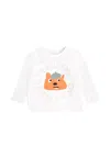 Stella Mccartney Ivory T-shirt For Baby Boy With Squirrel In White