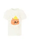 Stella Mccartney Ivory T-shirt For Boy With Beaver And Logo In White