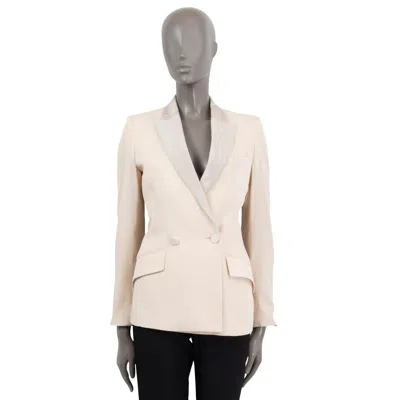 Pre-owned Stella Mccartney Ivory Wool Double Breasted Blazer Jacket 38 Xs In White