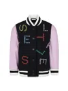 Stella Mccartney Logo-embroidered Bomber Jacket In Black