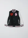 Stella Mccartney Love Heart Varsity Jacket In Black