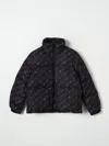 Stella Mccartney Logo Pattern Puffer Coat In Schwarz