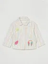 Stella Mccartney Striped Jacket In Yellow Cream