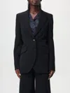 Stella Mccartney Linen Blend Blazer Jacket In Schwarz