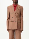 Stella Mccartney Double-breasted Wool Blazer In Brown