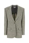 Stella Mccartney Embroidered Wool Blend Blazer With Notched Lapels