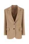 Stella Mccartney Textured Fabric Wool Blazer In Beige O Tan