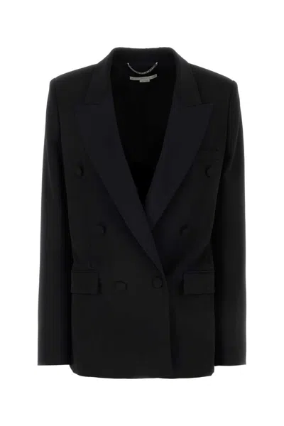 Stella Mccartney Double-breasted Twill Blazer In Black