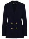 Stella Mccartney Blue Wool Blend Blazer Jacket In Blue