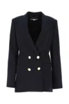 Stella Mccartney Navy Blue Polyester Blend Blazer In Brown