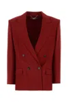Stella Mccartney Oversize Wool Blazer Flap Pockets In Red