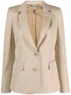 Stella Mccartney Iconic Notched-lapels Blazer In Beige