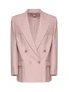Stella Mccartney Oversized Double-breasted Jacket In Dusty Pink