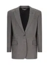 Stella Mccartney Women's Embroidered Wool Oversize Blazer In Grey