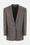 Stella Mccartney Women's Embroidered Wool Oversize Blazer In Grey