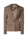 Stella Mccartney Sculpted Single-breasted Blazer In Mud