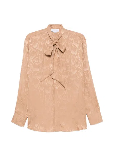 Stella Mccartney Jacquard Blouse In Silk Blend In Neutral