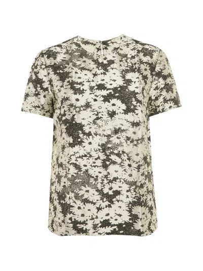 Pre-owned Stella Mccartney Jacquard Floral Top In Neutral