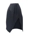 Stella Mccartney Jacquard Houndstooth Asymmetrical Skirt In Black Cotton In Black
