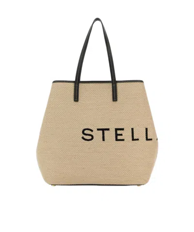 Stella Mccartney Jacquard-logo Tote Bag In Nude