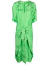 Stella Mccartney Jacquard Maxi Dres In Grün