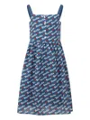 Stella Mccartney Blue Dress For Girl With Logo In Blue