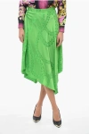 Stella Mccartney Jacquard Silk Blend Asymmetric Midi Skirt