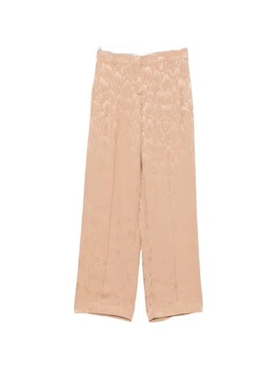Stella Mccartney Jacquard Silk Blend Pataloons In Neutral