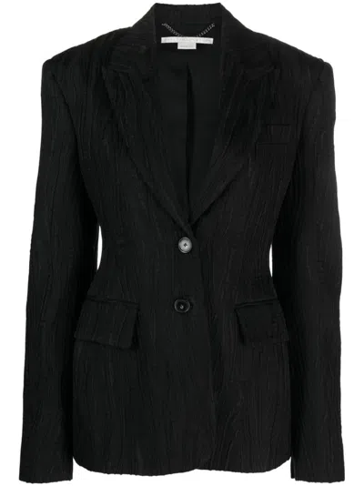 Stella Mccartney Jacquard Single-breasted Blazer In Black