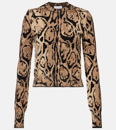 Stella Mccartney Leopard-print Sweater In Multi