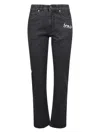 Stella Mccartney Womens Vintage Black Denim Logo-patch Regular-fit Mid-rise Stretch-denim Mom Jeans M