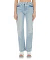 Stella Mccartney Distressed Mid-rise Straight-leg Jeans In Blue
